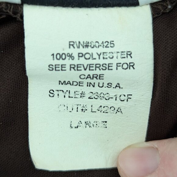 VTG 00s Y2K LA Movers Brown Satin Pointed Collar 3/4 Sleeve Button Up Blouse - Picture 6 of 6